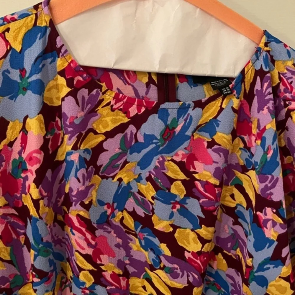 NWT Floral Donna Morgan Short Sleeve Dress Size 12 - Picture 5 of 10